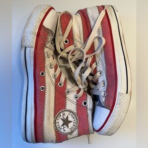CONVERSE CLASSIC HI TOPS VINTAGE FLAG STARS & STRIPES MENS SZ 6.5 (W 8.5)